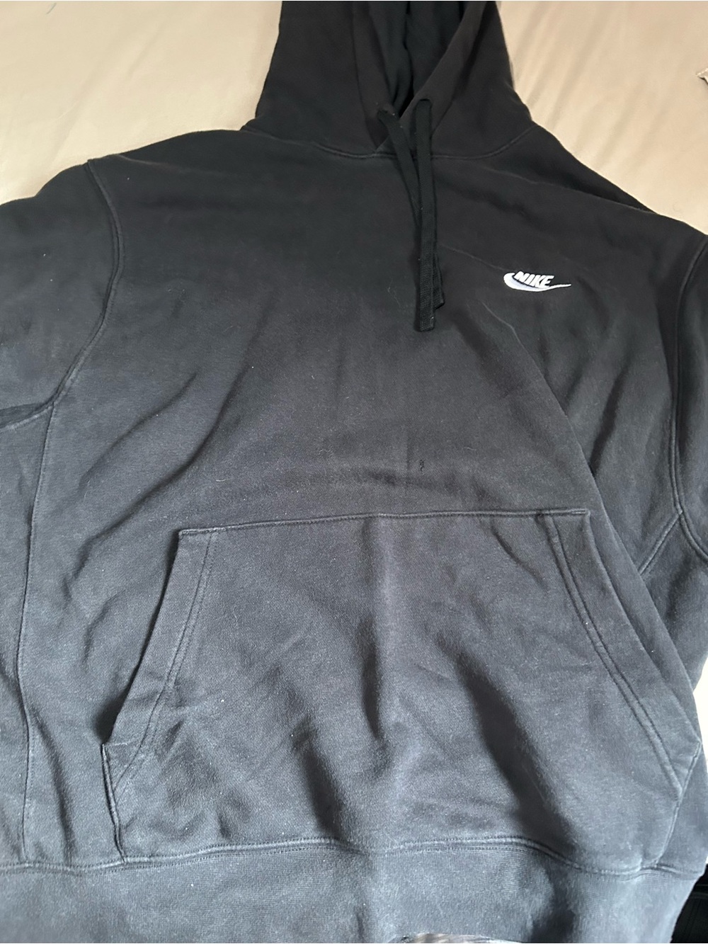 Nike Black Pullover Hoodie with White Swoosh